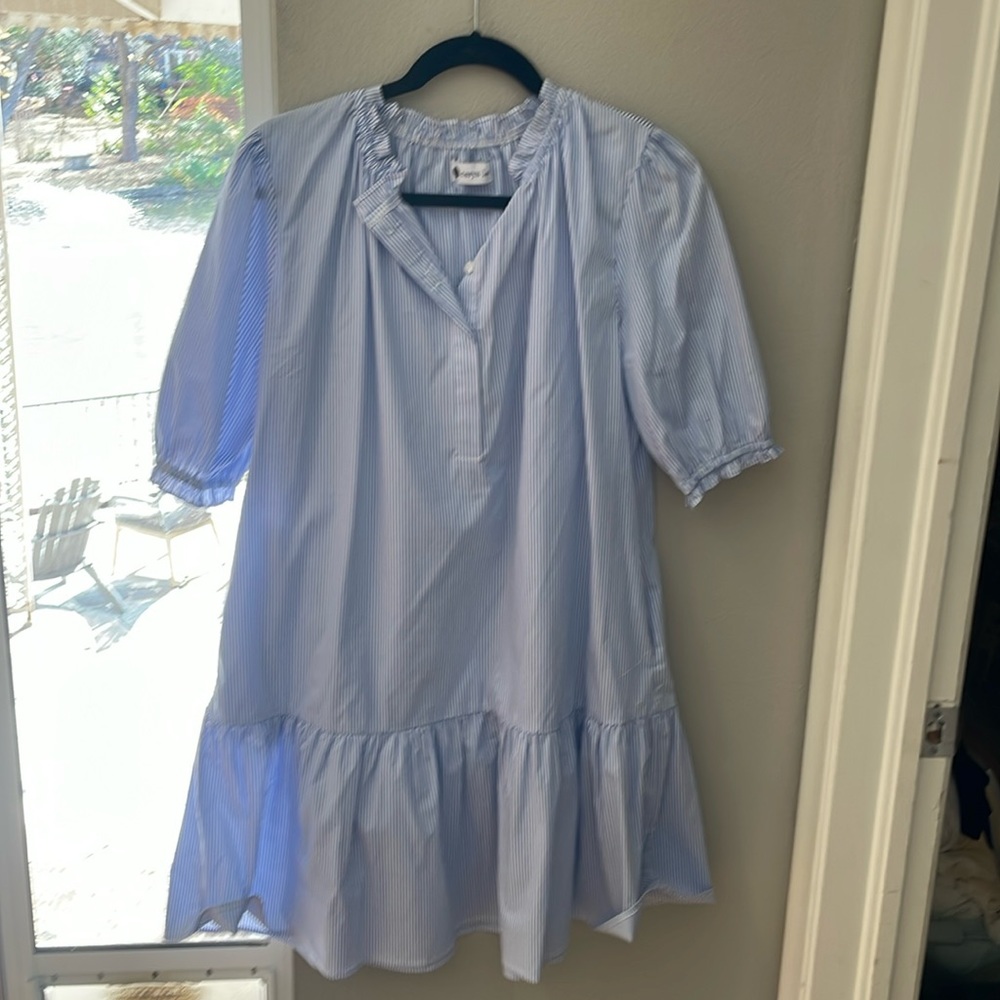 Women’s pin striped blue dress